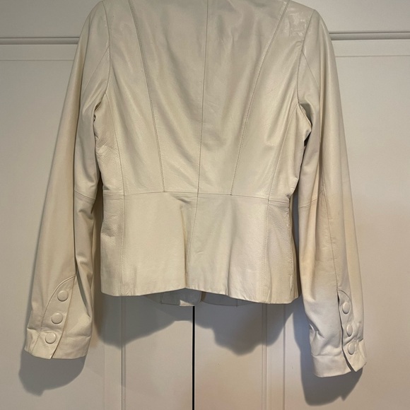 Classics Entier Off-White Leather Jacket size S - Picture 2 of 6